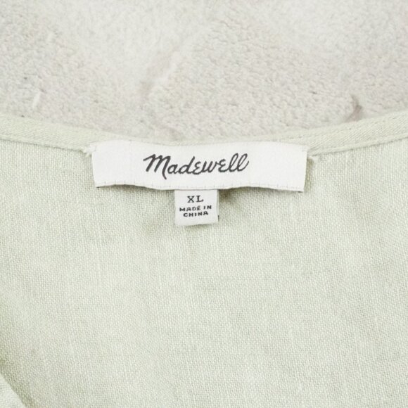 Madewell Linen-Blend Sophia Mini Dress Womens Extra Large Button Front Closure - Picture 5 of 13